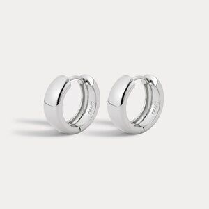 Luv AJ Monaco Huggies in Silver hoop earrings